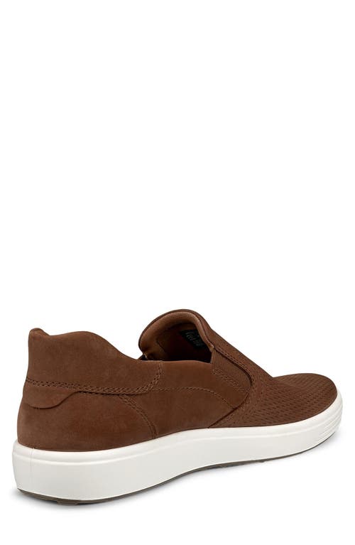 Ecco Soft 7 Slip-on Sneaker In Cocoa Brown