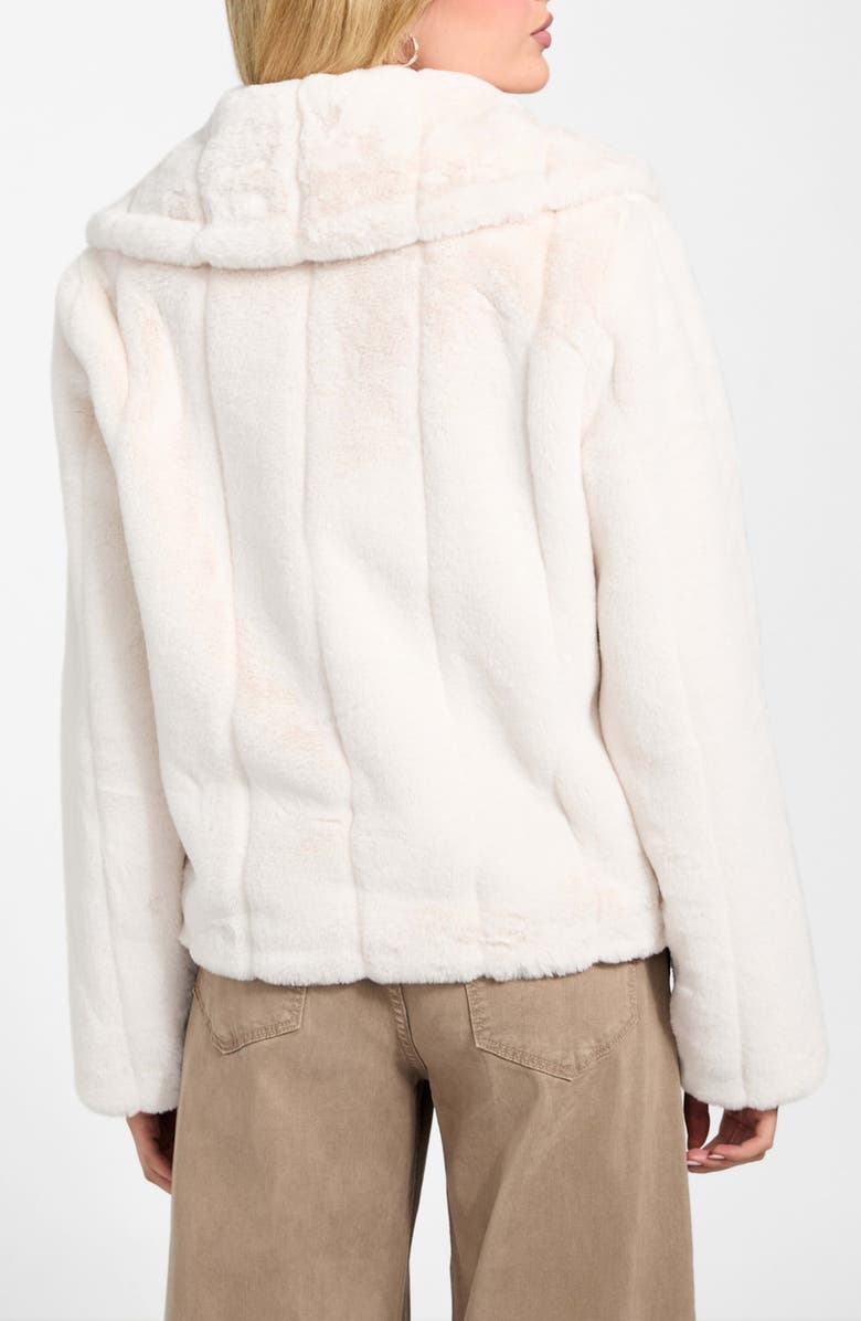 GUESS New Sophy Faux Fur Jacket, Alternate, color, Ivory