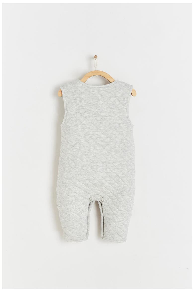 Premium Cotton Mini Quilted Overalls For Infant, Alternate, color, Grey