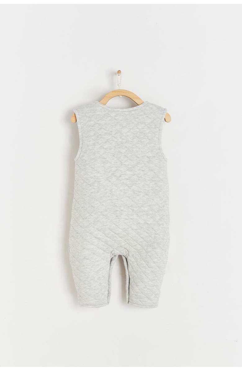 Babycottons Premium Cotton Mini Quilted Overalls For Infant, Alternate, color, Grey