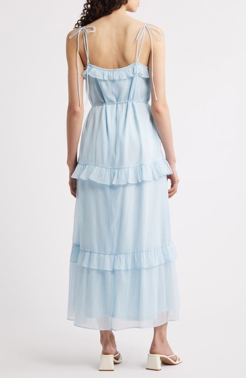 Julia Jordan Crinkle Chiffon Maxi Dress In Blue