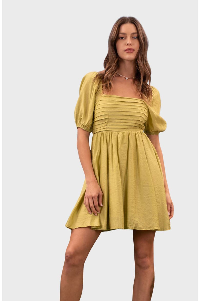 Puff Sleeve Minidress, Alternate, color, KIWI