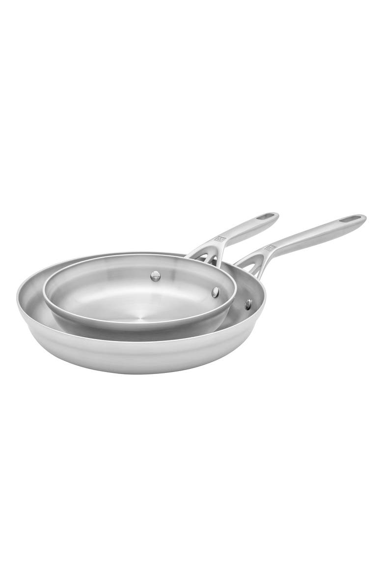 ZWILLING Motion Stainless Steel Set of 2 Fry Pans, Main, color, Stainless Steel