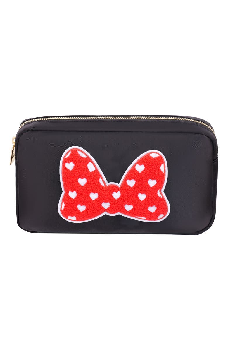 Bloc Bags Medium Heart Bow Cosmetics Bag, Main, color, Black/Red
