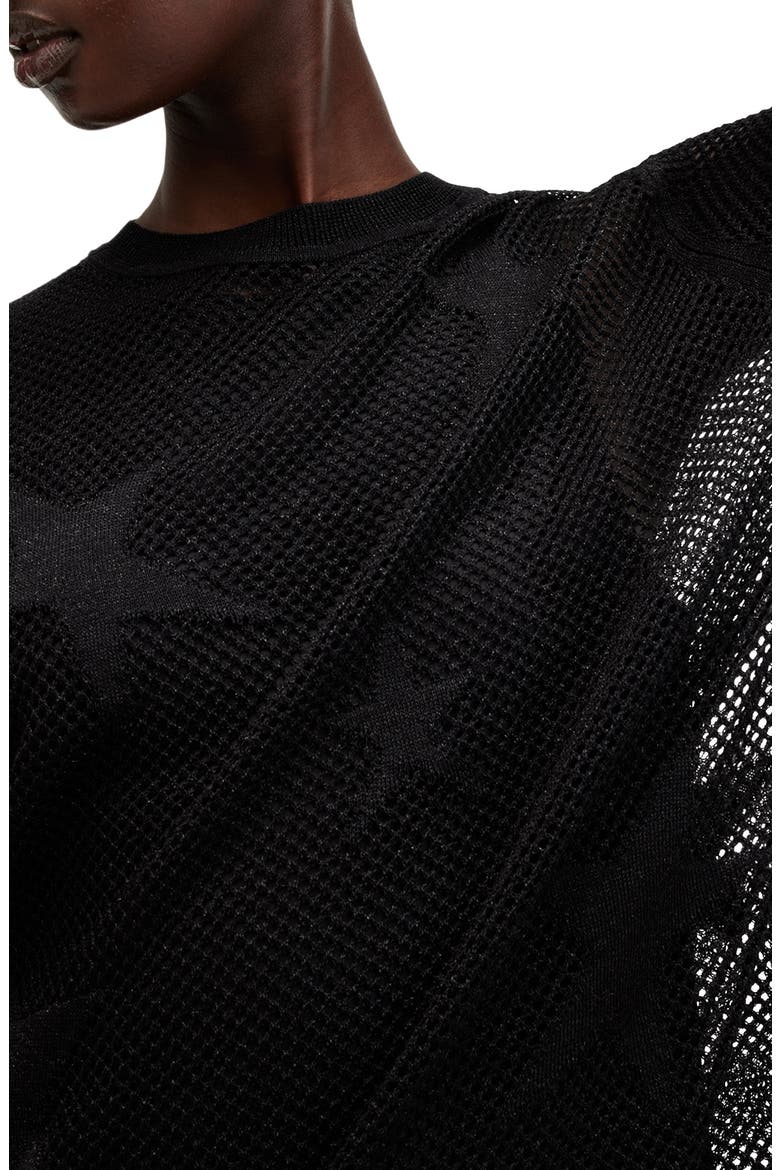 Seraph Star Long Sleeve Mesh Minidress, Alternate, color, BLACK