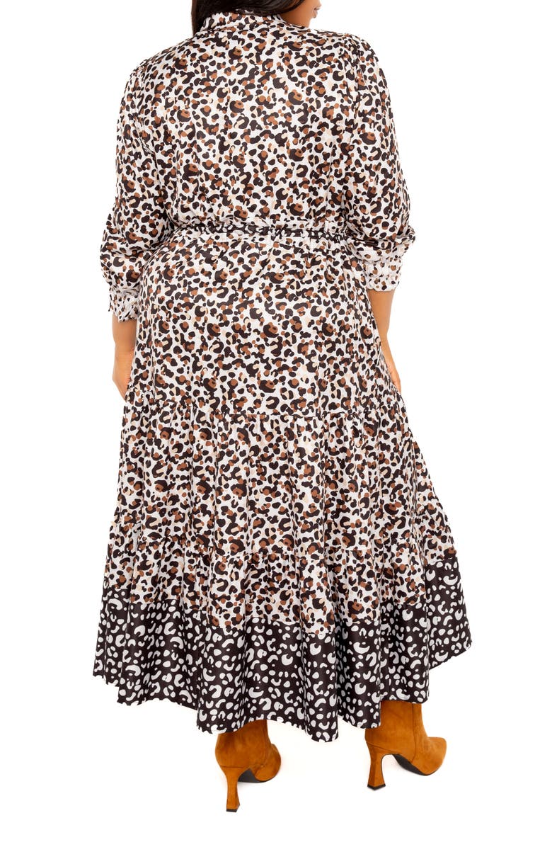 BUXOM COUTURE Animal Print Shirtdress, Alternate, color,