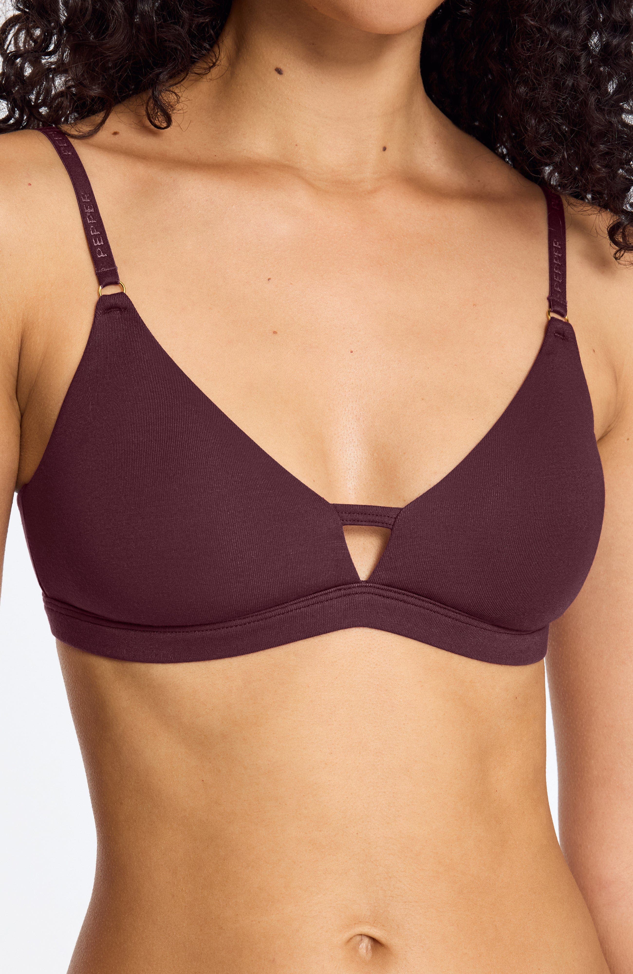 Pepper Supima® Cotton Wirefree Bra In Brown