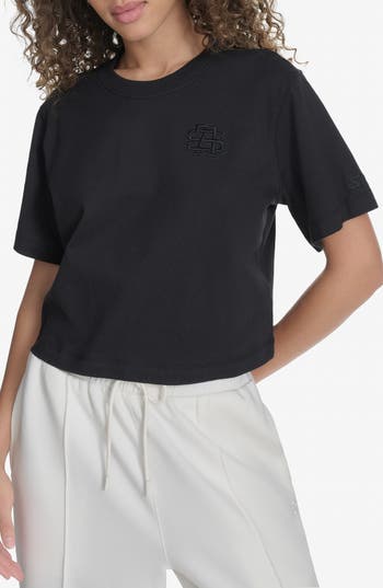 Starter Short Sleeve Crop T-shirt In Black