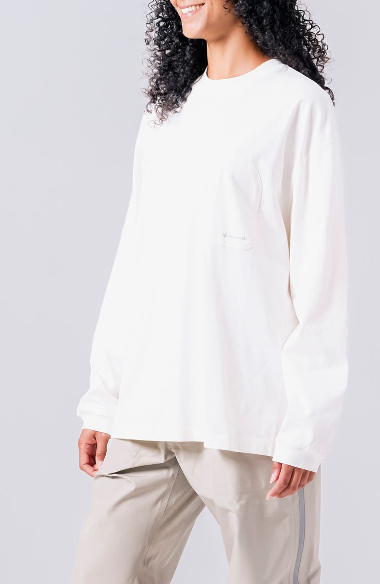 Snow Peak OG Mercerized Long Sleeve T-Shirt, Alternate, color, Off White