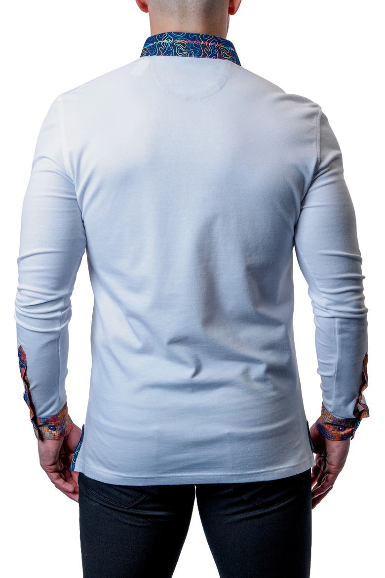 Newton Cloud White Long Sleeve Polo, Alternate, color, WHITE