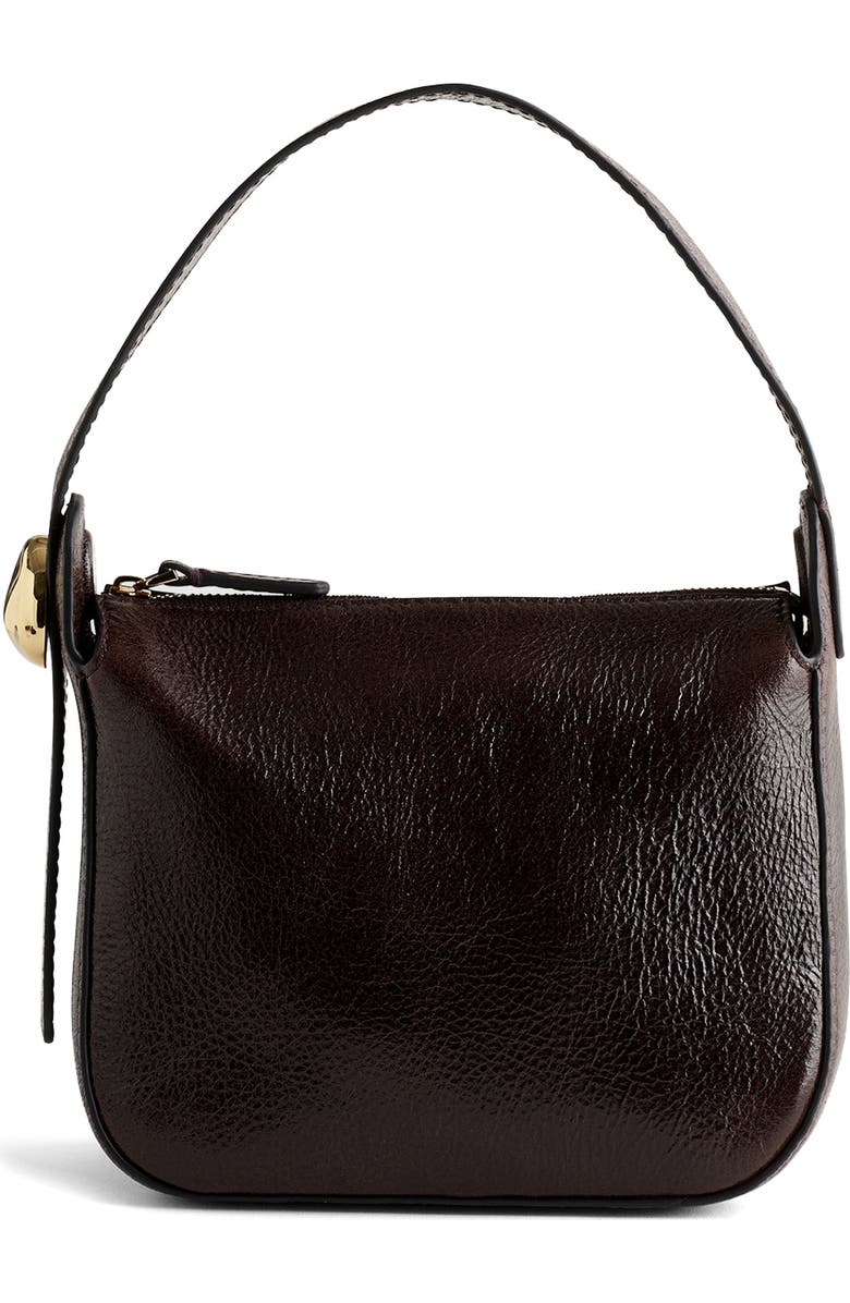 Madewell The Sculpted Metal Wristlet Bag, Main, color, Espresso Bean