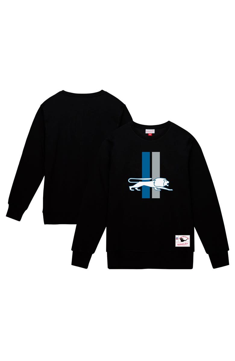 Mitchell & Ness Men's Mitchell & Ness Black Detroit Lions Basic Fleece Pullover Sweatshirt, Main, color, Black