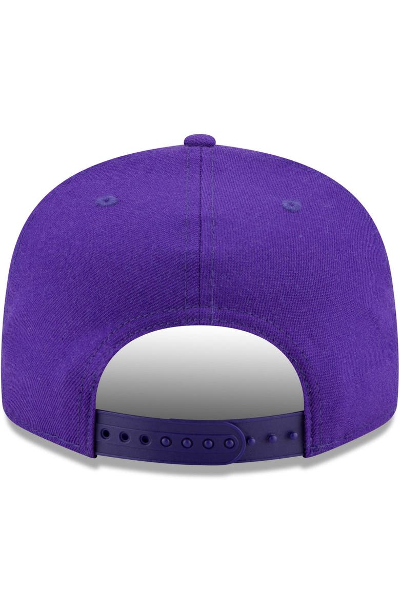 New Era Men's New Era Purple Los Angeles Lakers Upside Down Logo 9FIFTY Snapback Hat, Alternate, color,
