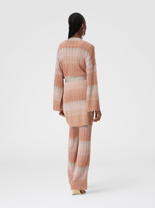 Shop Missoni Zigzag Greek Pattern Cardigan And Belt In Multicoloured