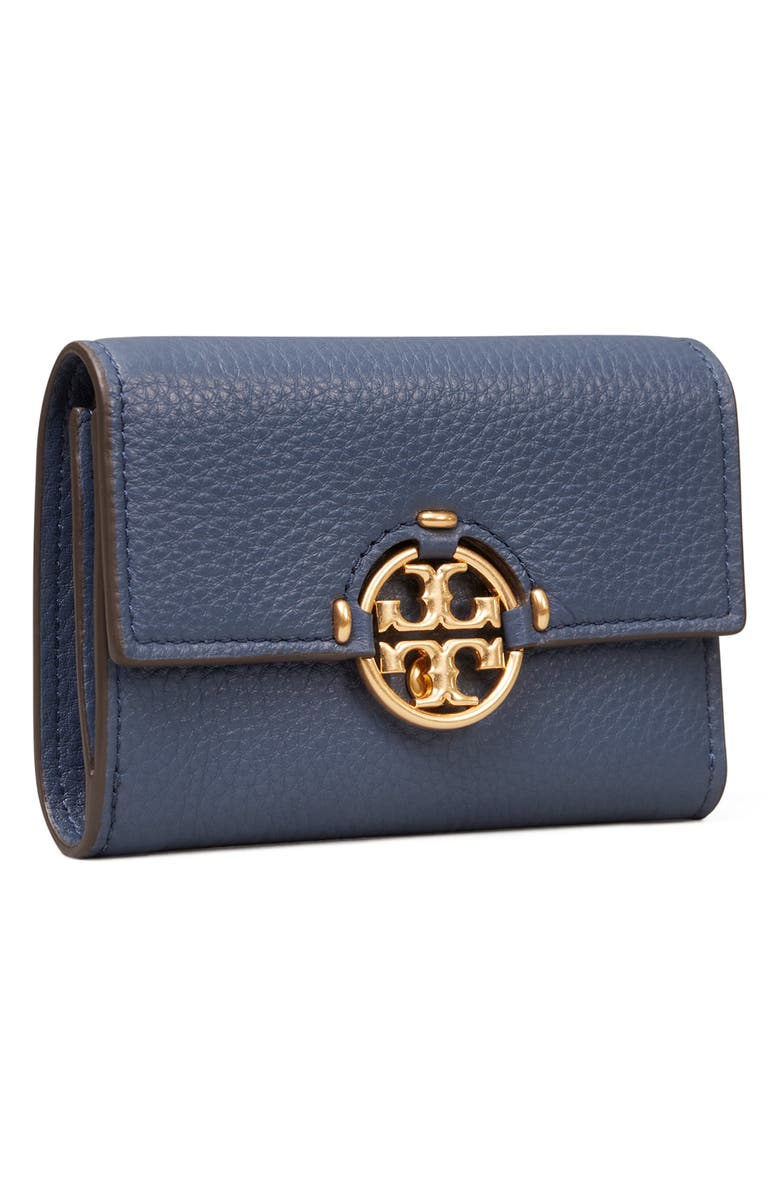 Tory Burch Miller Medium Trifold Leather Wallet, Alternate, color, 