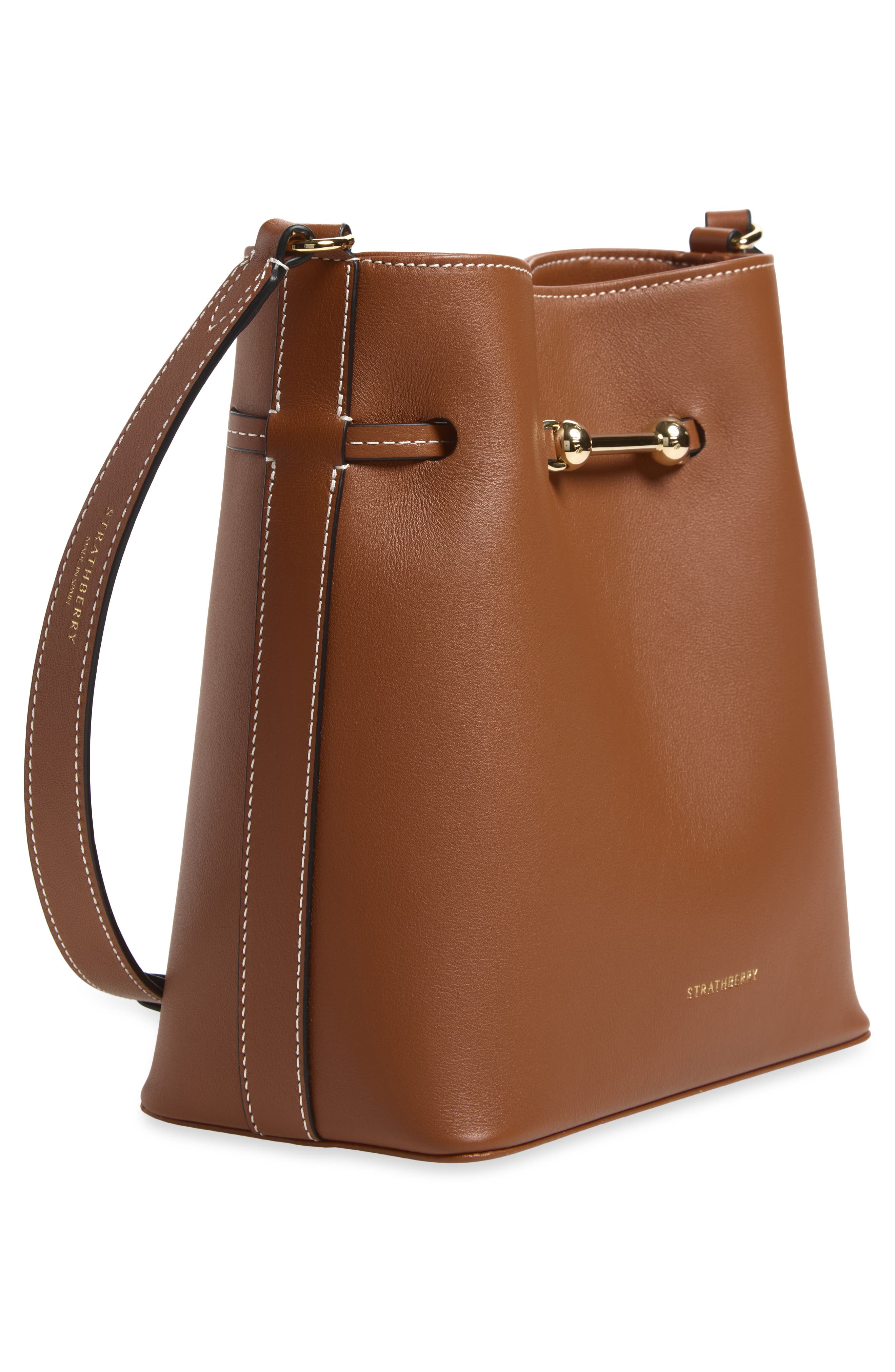 Corda Leather Bucket Bag, Alternate, color, CHESTNUT