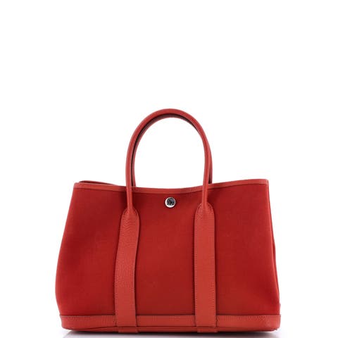 Garden Party Tote Toile and Leather 30