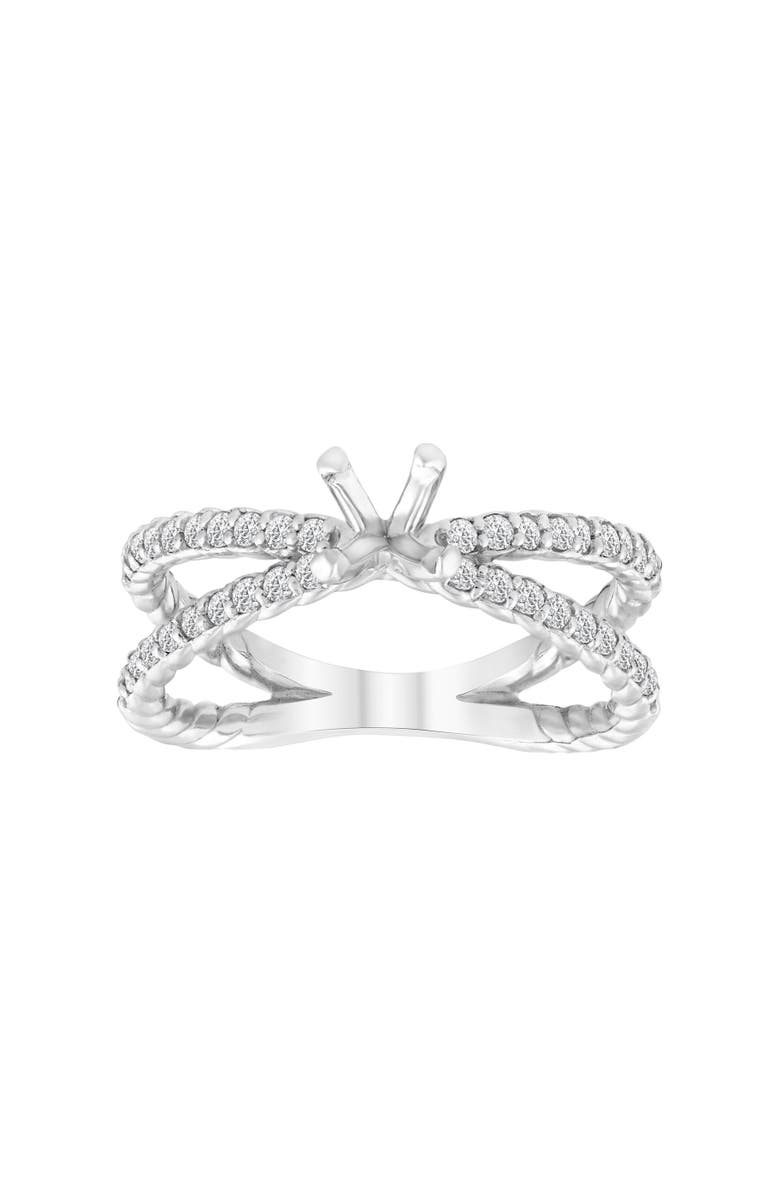 Bliss Diamond .40CT Lab Grown Diamond Semi Mount Engagement Ring Setting Gold Certified, Main, color, 