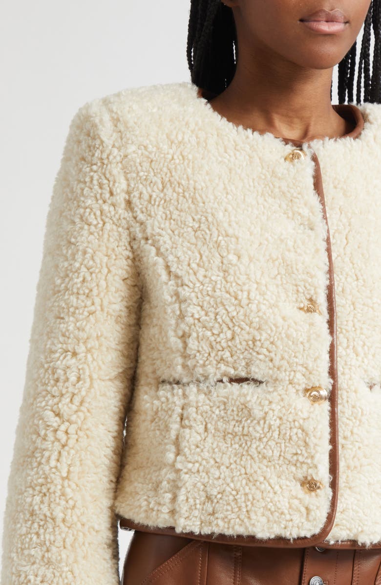 Cinq à Sept Naia Faux Shearling Jacket, Alternate, color, Ivory/ Dark Sepia