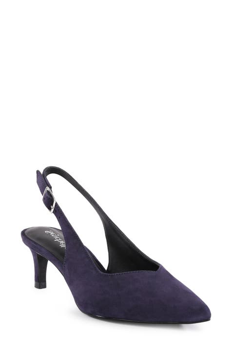 Navy suede slingbacks best sale