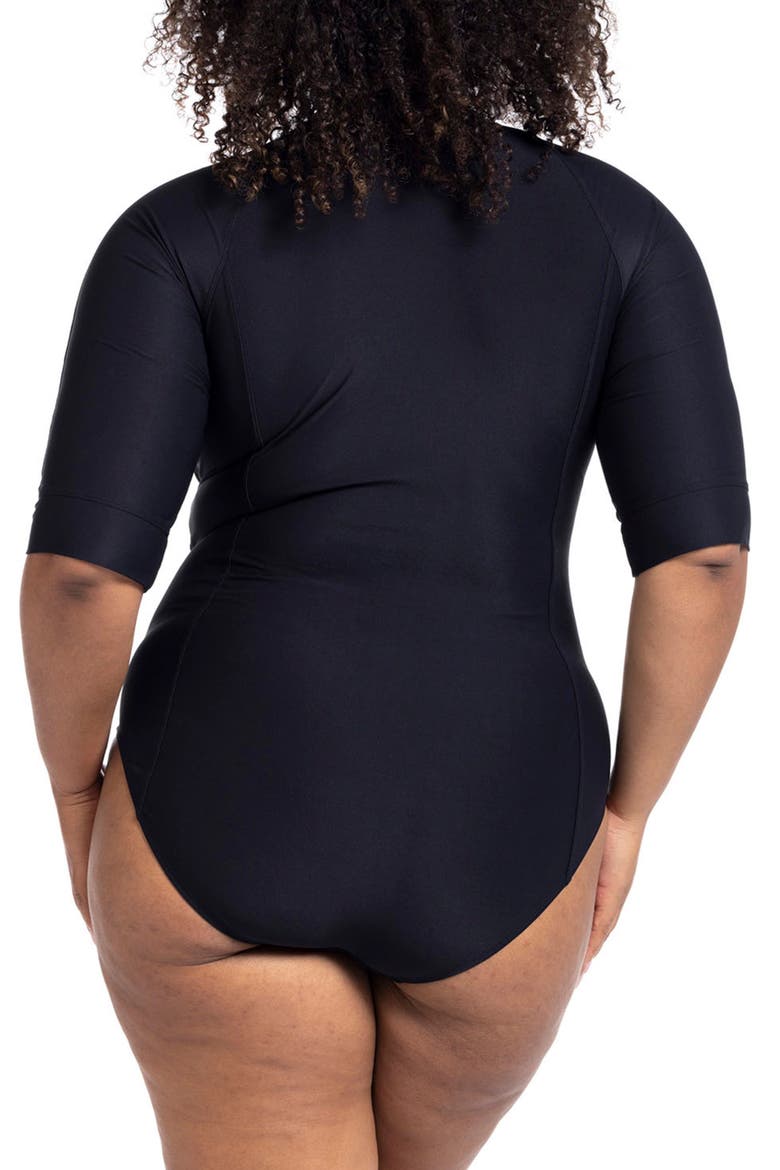 Sunsafe One-Piece Swimsuit, Alternate, color, BLACK