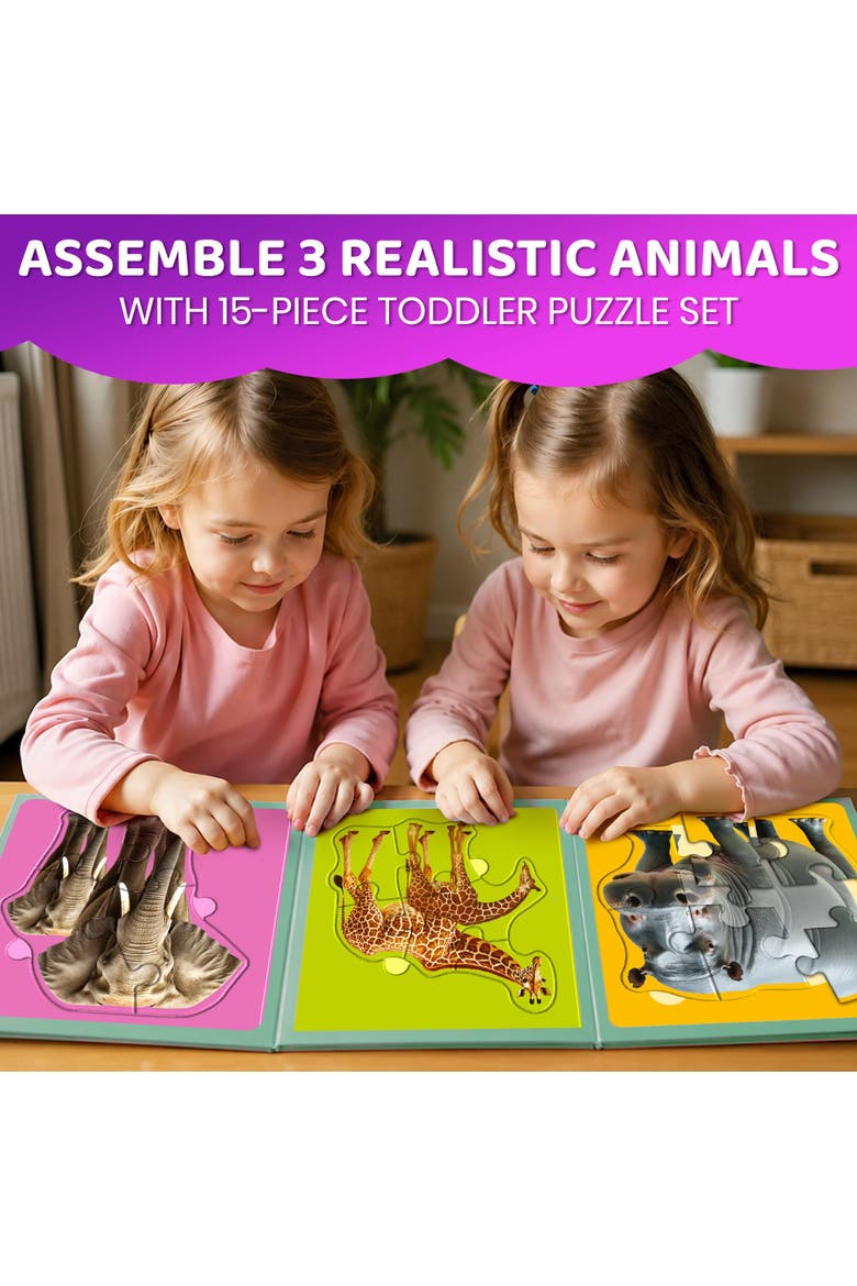 Step Up Magnetic Kids Puzzle Collection - Ocean, Safari & Wild Animals, Alternate, color, Safari1