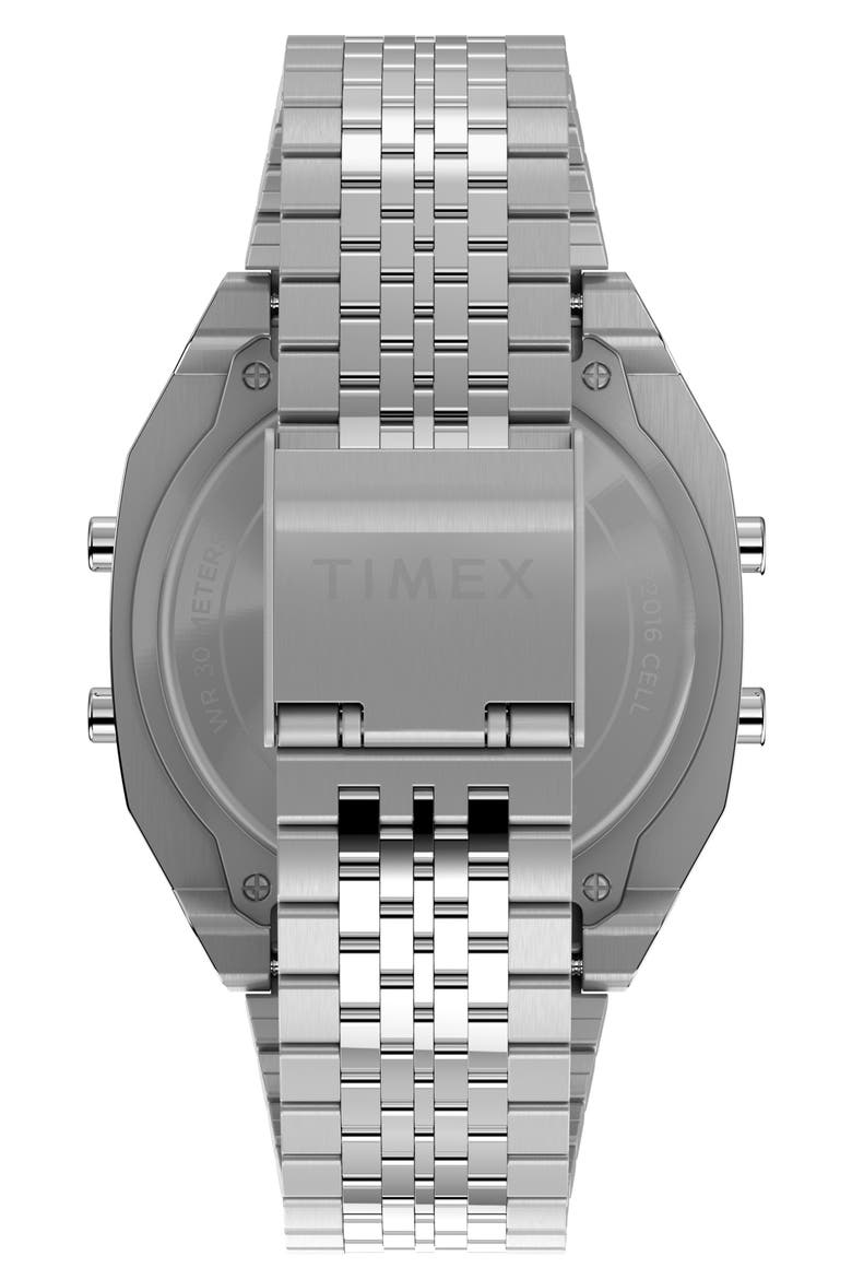 T80 Digital Chronograph Bracelet Watch, 36.5mm, Alternate, color, SILVER