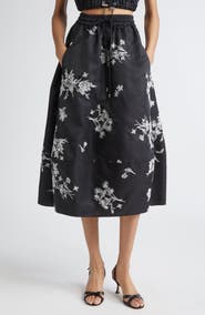 Cinq à Sept Wildflower Whimsy Embroidered Drawstring Skirt