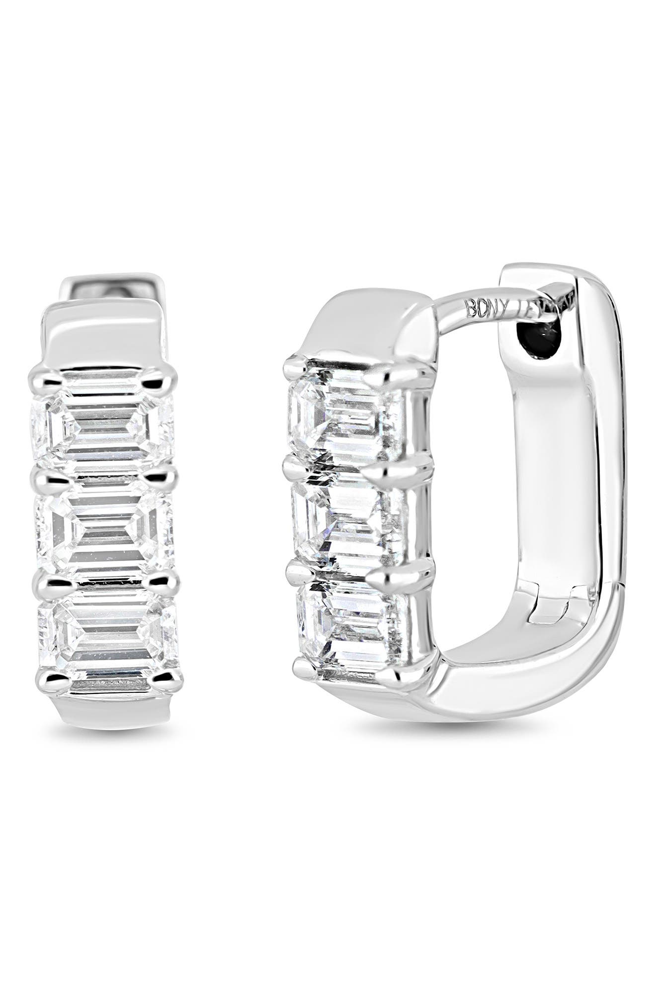 Gatsby Diamond Huggie Hoop Earrings