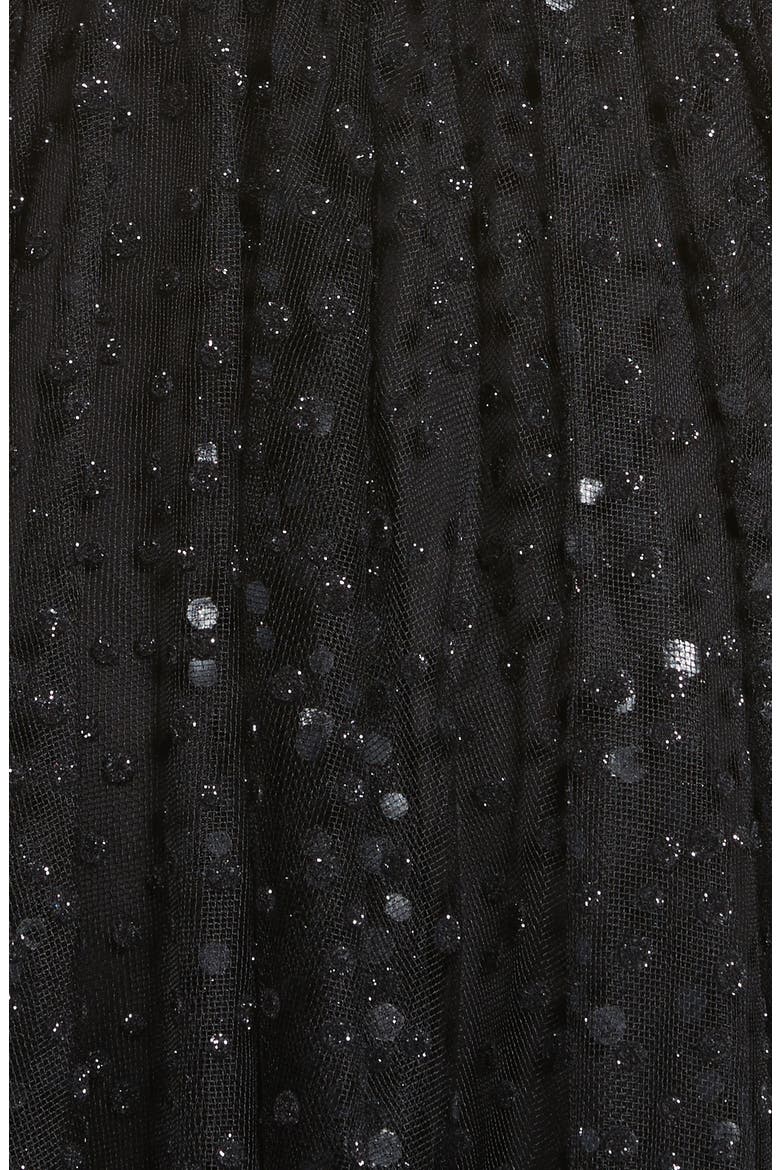 Sparkle Dot Tulle Midi Dress, Alternate, color, BLACK