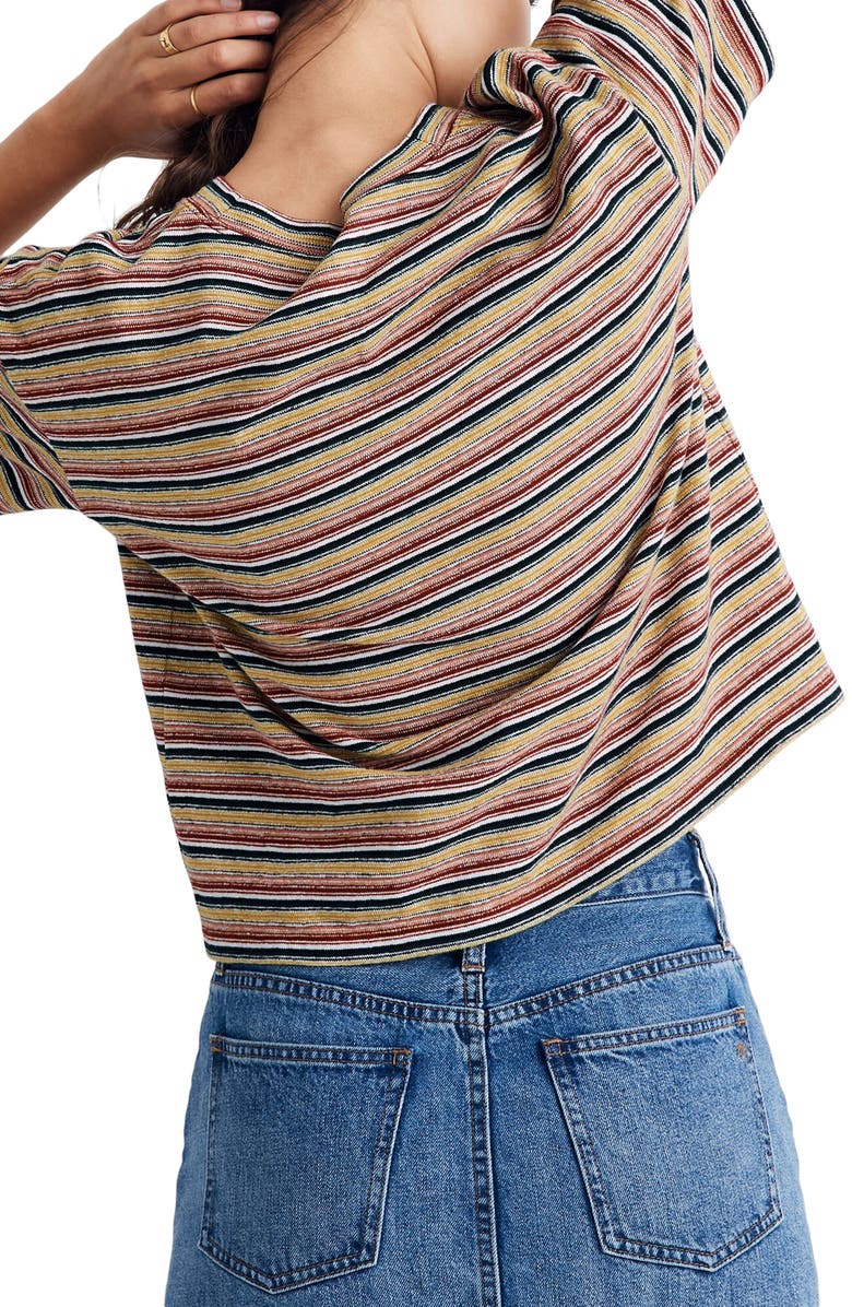 Madewell Textured Easy Crop Tee in Stripe, Alternate, color, 