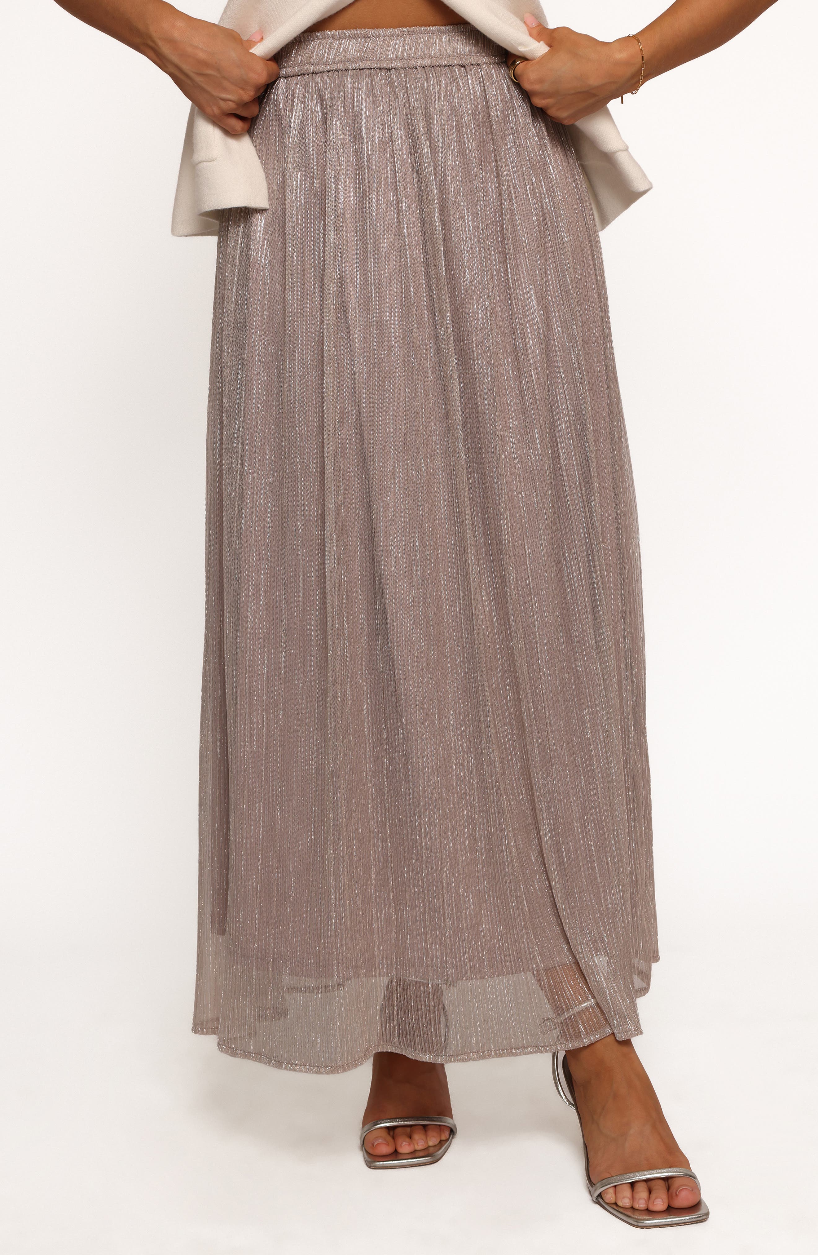 Petal & Pup Tricia Metallic Maxi Skirt