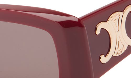 Celine Triomphe 53mm Rectangular Sunglasses In Red
