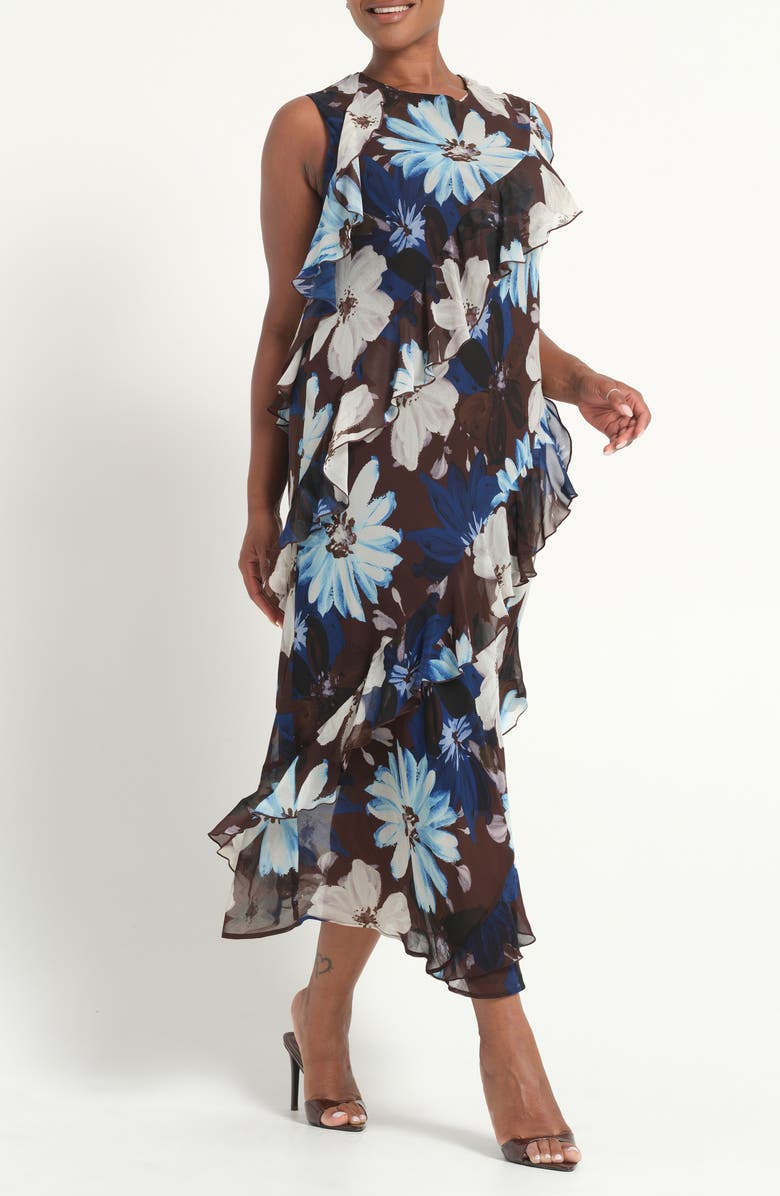 Estelle Aveline Floral Print Sleeveless Dress, Alternate, color, 