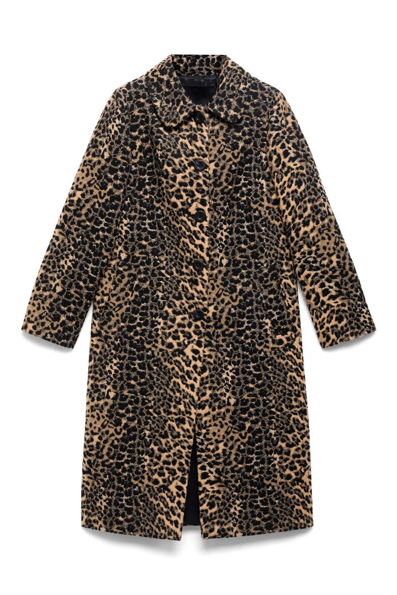 Leopard Metallic Coat, Main, color, MEDIUM BROWN