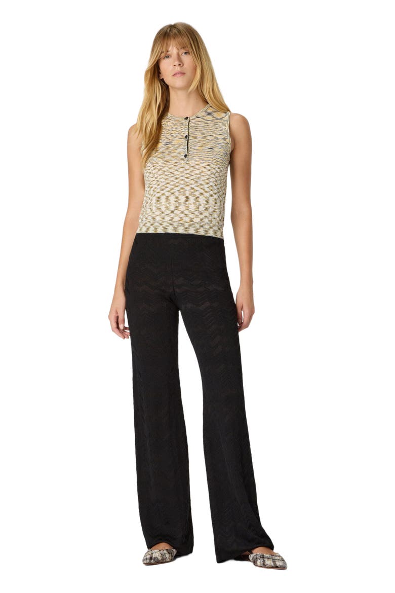Straight Long Pants In Chevron Pattern, Main, color, Black