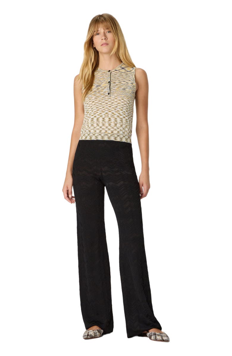 Missoni Straight Long Pants In Chevron Pattern, Main, color, Black