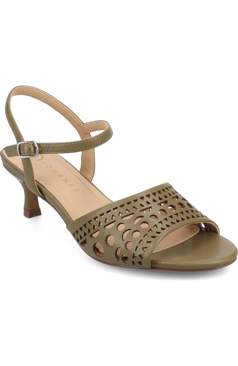 Journee Collection Jessly Ankle Strap Sandal, Main, color, Olive