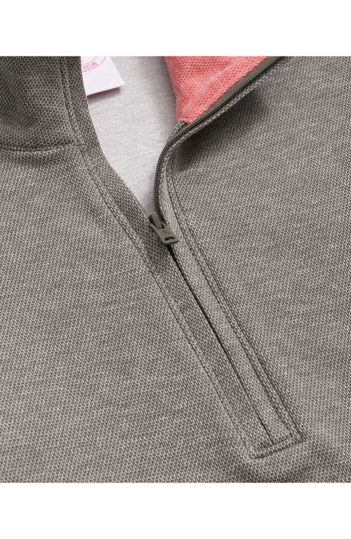BROOKS BROTHERS BROOKS BROTHERS HEATHERED PIQUÉ HALF ZIP PULLOVER