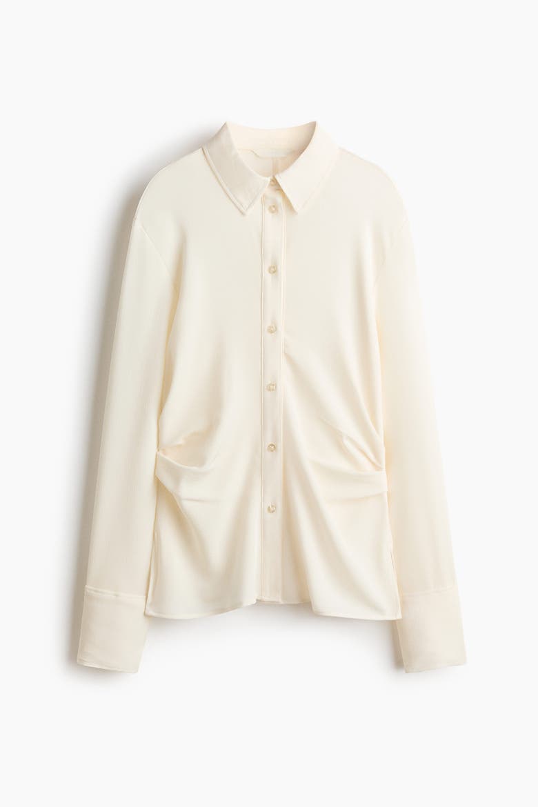 Draped Shirt, Alternate, color, Cream