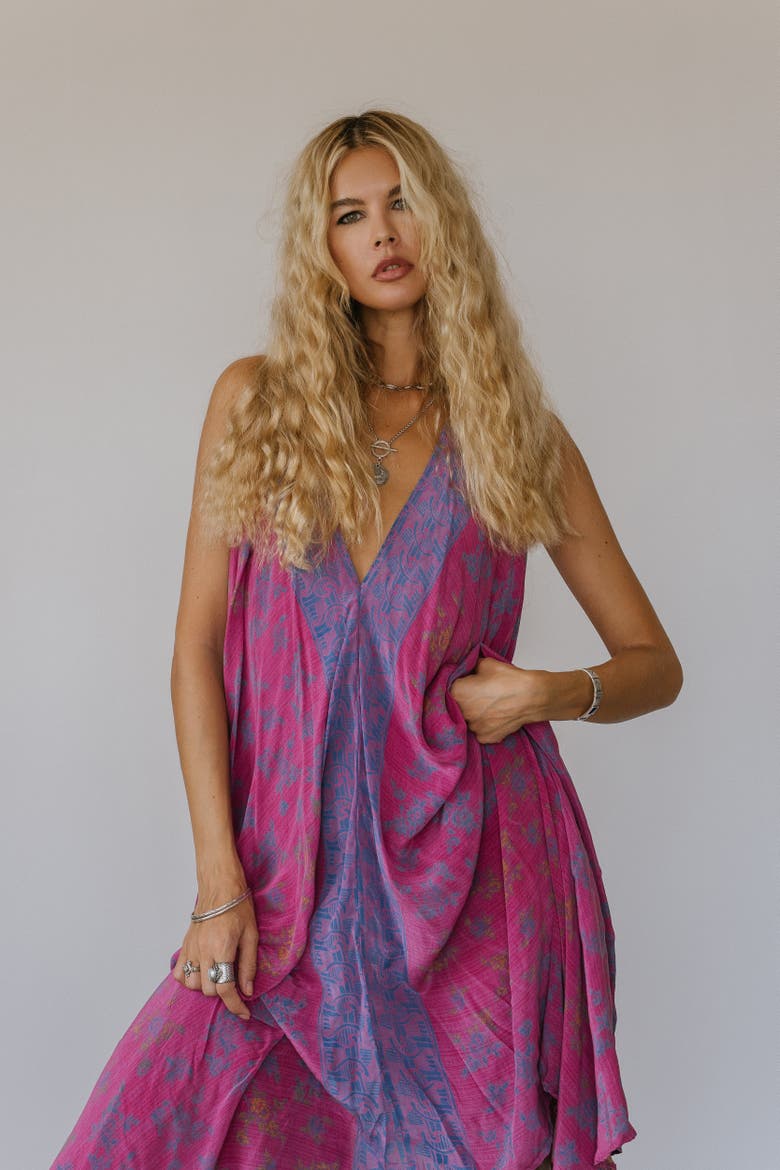 Classic Silk Dress Sekai, Alternate, color, Pink & Purple Floral