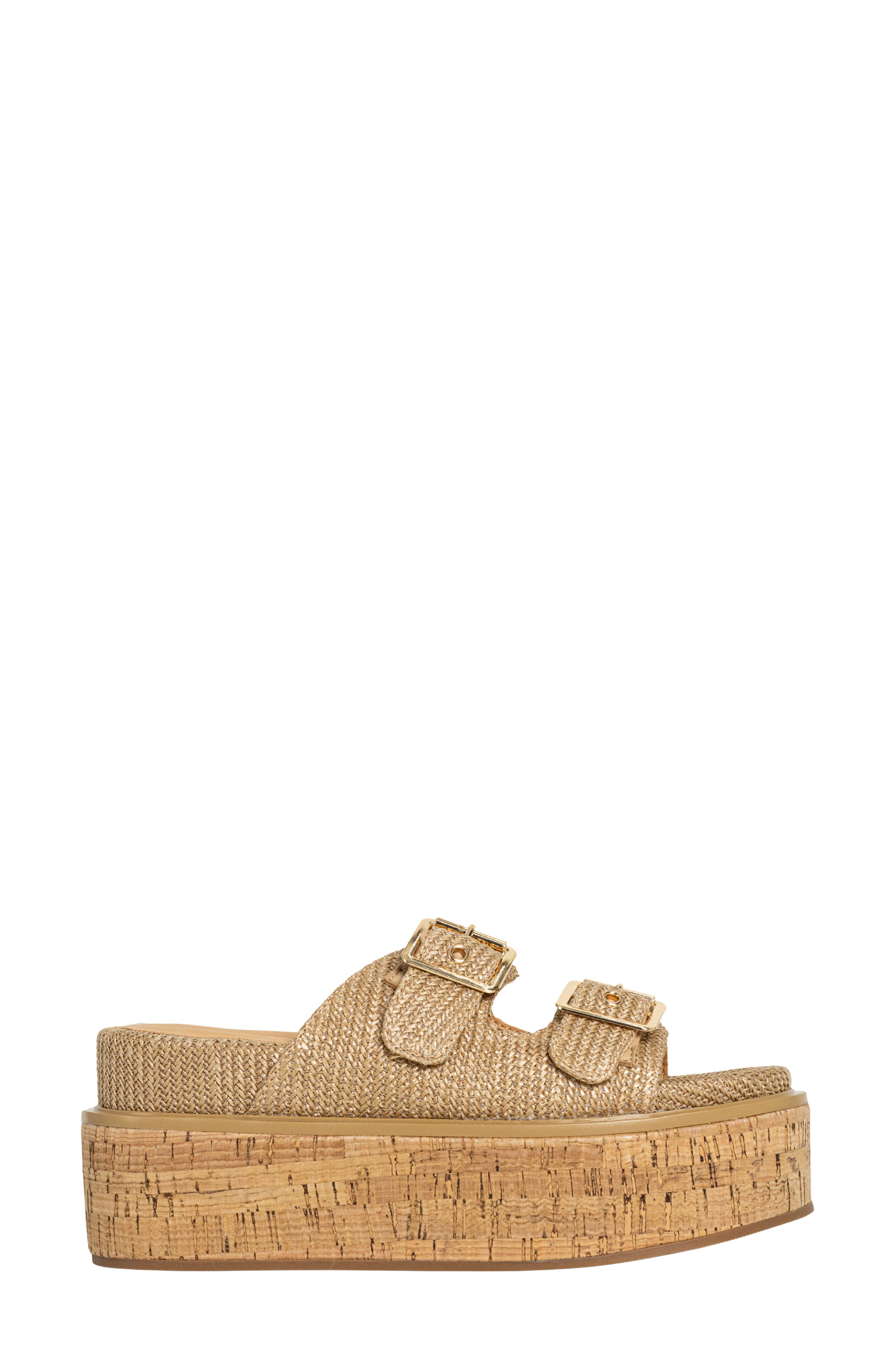 SHUSHOP Lucinda Platform Wedge Slide Sandal, Alternate, color, Natural Woven