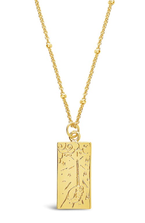 Sterling Forever The Magician Tarot Card Pendant Necklace In Gold