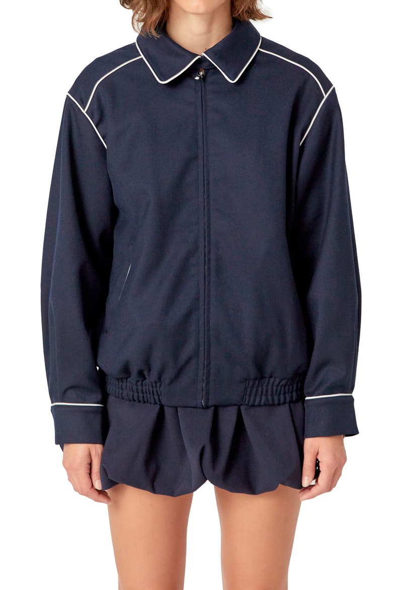 Contrast Piping Jacket, Alternate, color, NAVY