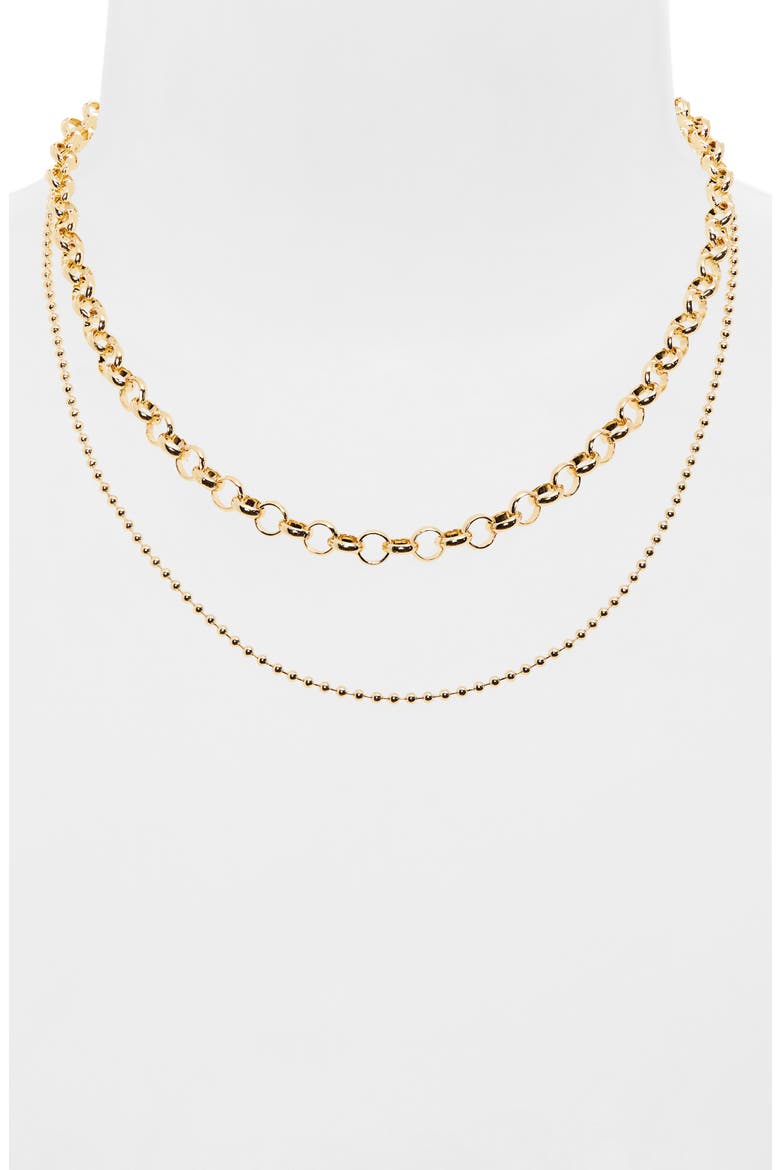 Stack of the Day Set of 2 Chain Necklaces, Alternate, color, GOLD