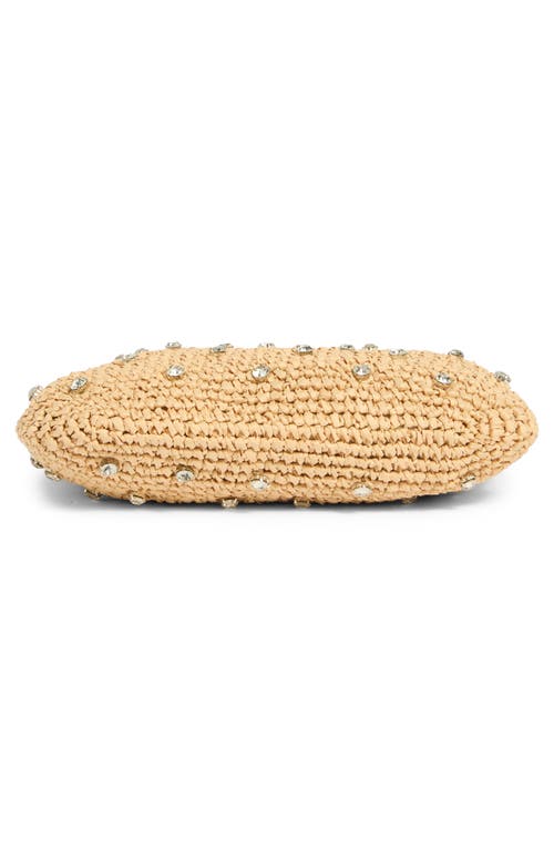 Urban Expressions Handbags Jessa Crystal Embellished Raffia Shoulder Bag In Brown