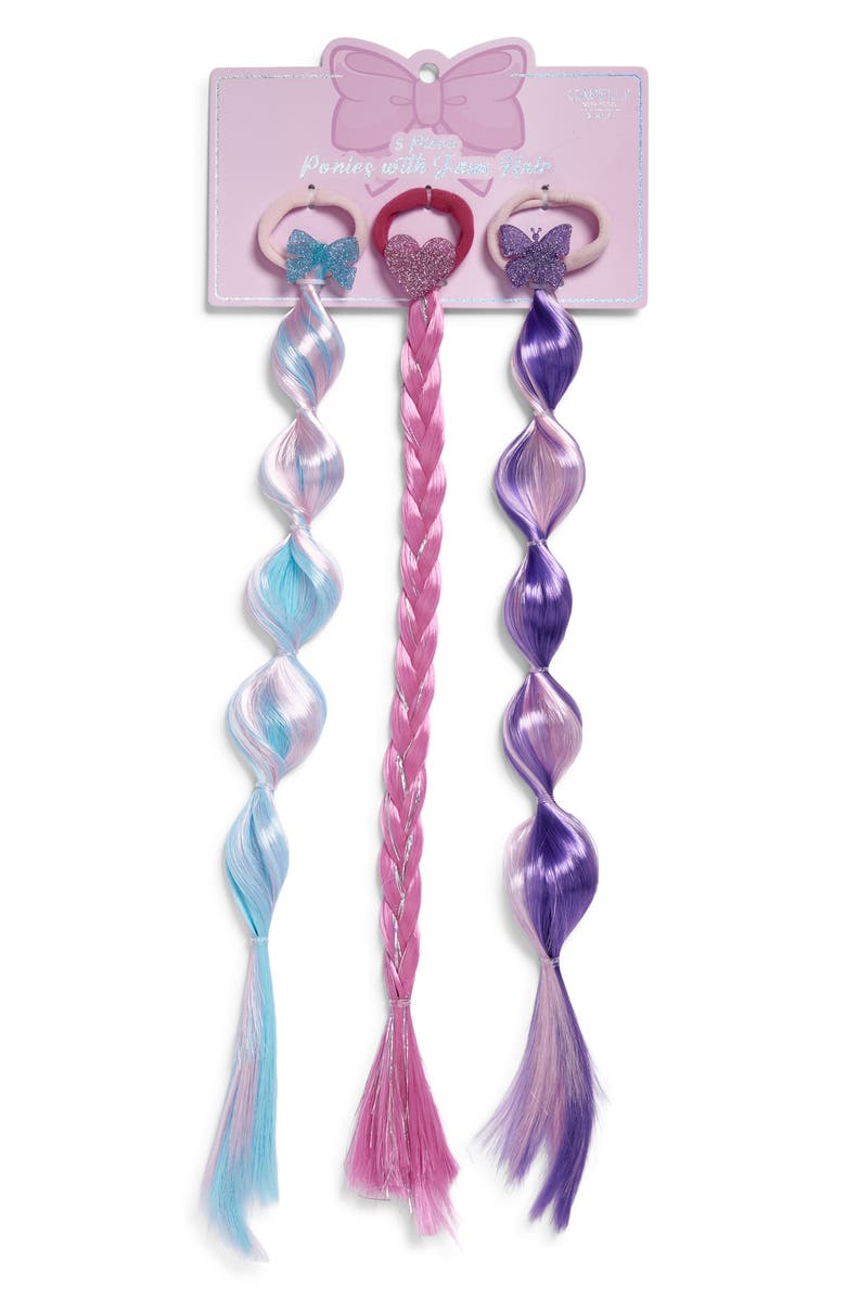 Capelli New York Assorted 3-Pack Braided Faux Hair Clips, Main, color, Pink Combo