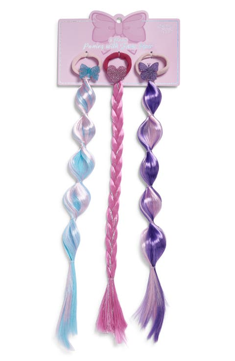 Assorted 3-Pack Braided Faux Hair Clips