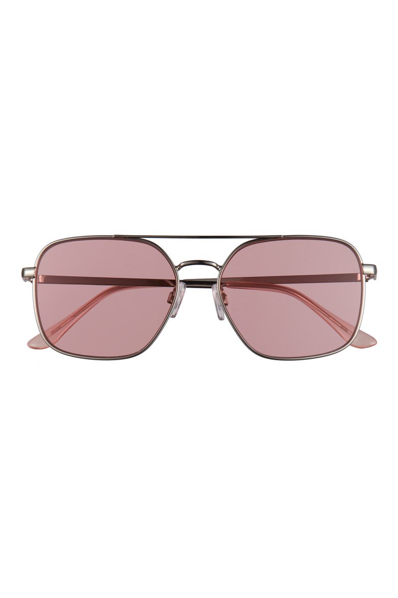 Retro Aviator Sunglasses, Main, color, SILVER- PINK