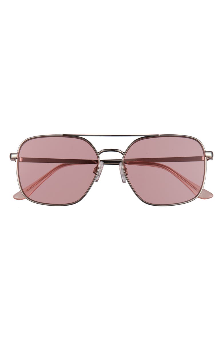 BP. Retro Aviator Sunglasses, Main, color, Silver- Pink